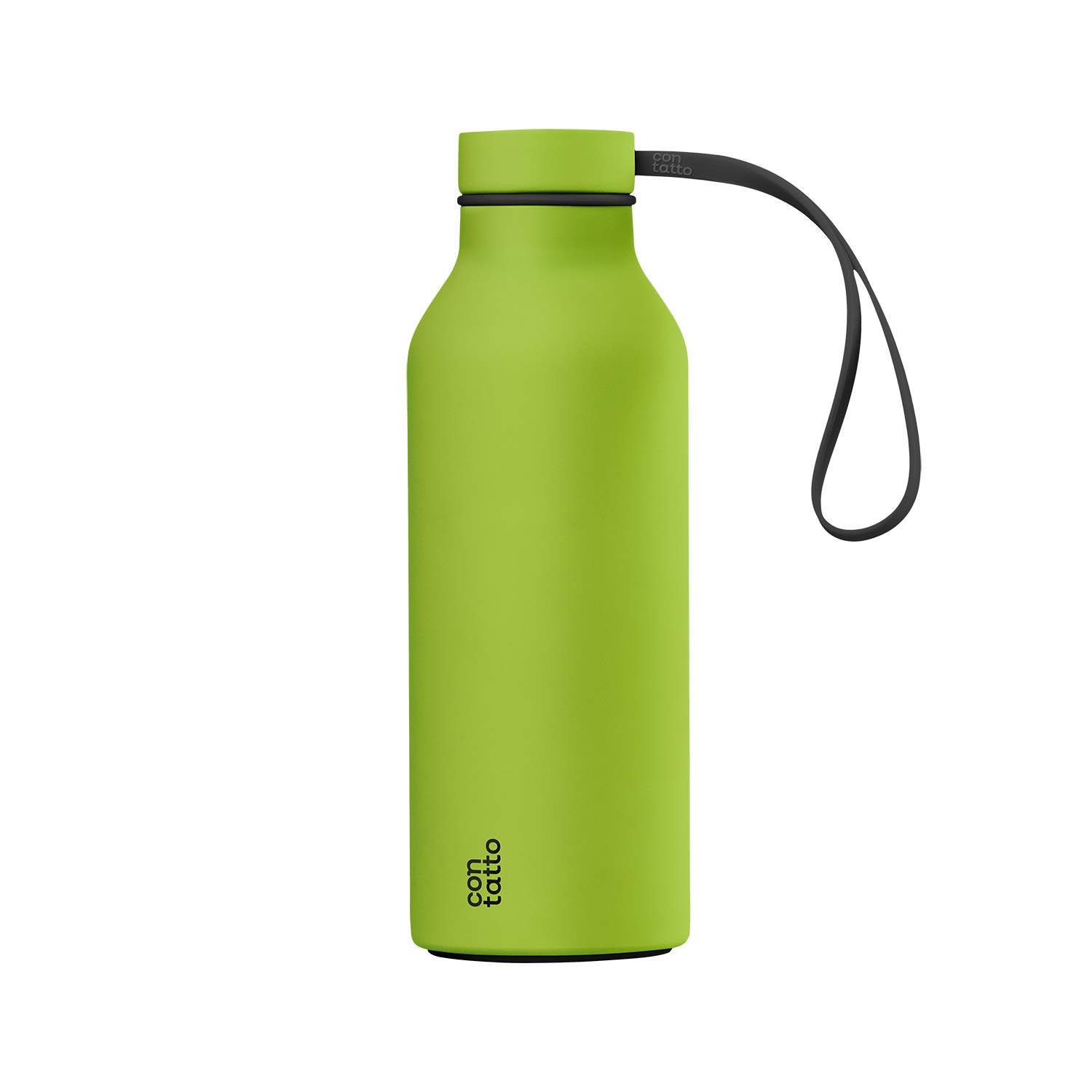 con-tatto Bottle Bottiglia termica con 3 Pareti in Acciaio e Rame - Bevande fredde per 25 ore e calde per 15 ore - Fascia e Tappo Sport Lid inclusi! (Black Mojito)