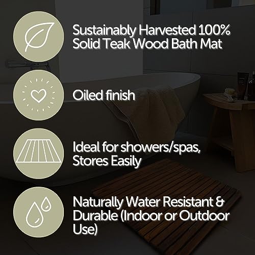 Nordic Style Teak SM5 Nordic Style Premium Teak Shower And Bath Mat thumb #7