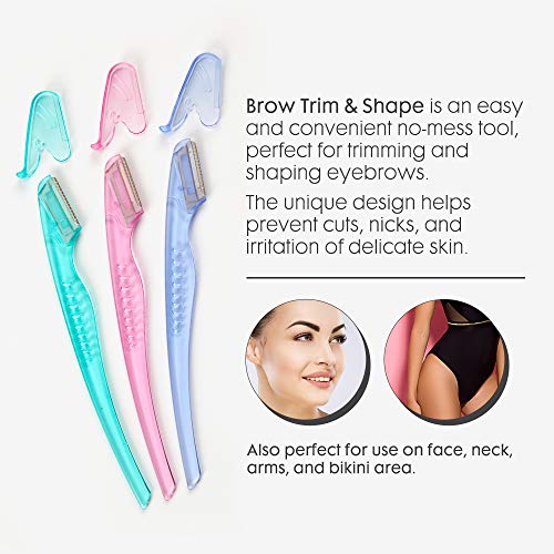 Ardell Pro Brow for Trim & Shape, Eyebrow Razor Trimmer, and Shaper with Cover, Facial Hair Removal for Women, Dermaplaning Shaver - 6 counts in 1 pack - Thumbnail 3