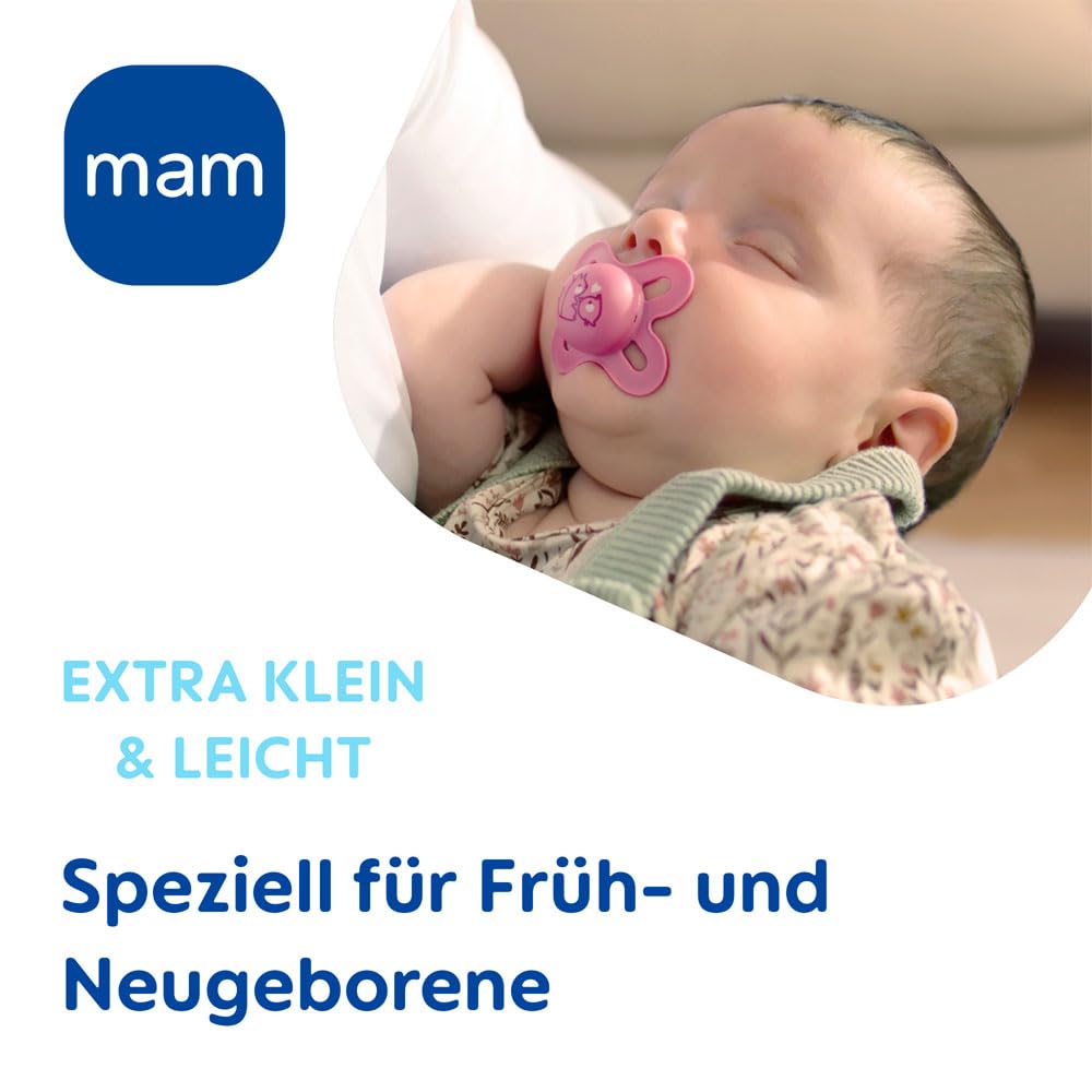 MAM EasyStart Anti-Colic Babyflaschen Set, Bodenventil gegen Koliken, mitwachsend, selbst-sterilisierend, Farbe: blau-creme
