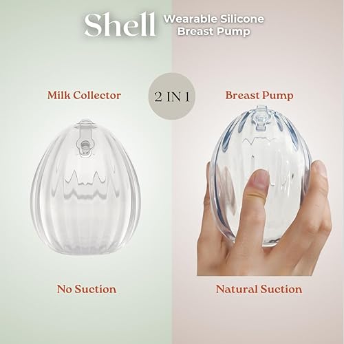 Miniatura 2 de HAAKAA Shell - Extractor de leche manual manos libres, silicona de grado médico, compacto, portátil y discreto, válvula a prueba de fugas, 2.5