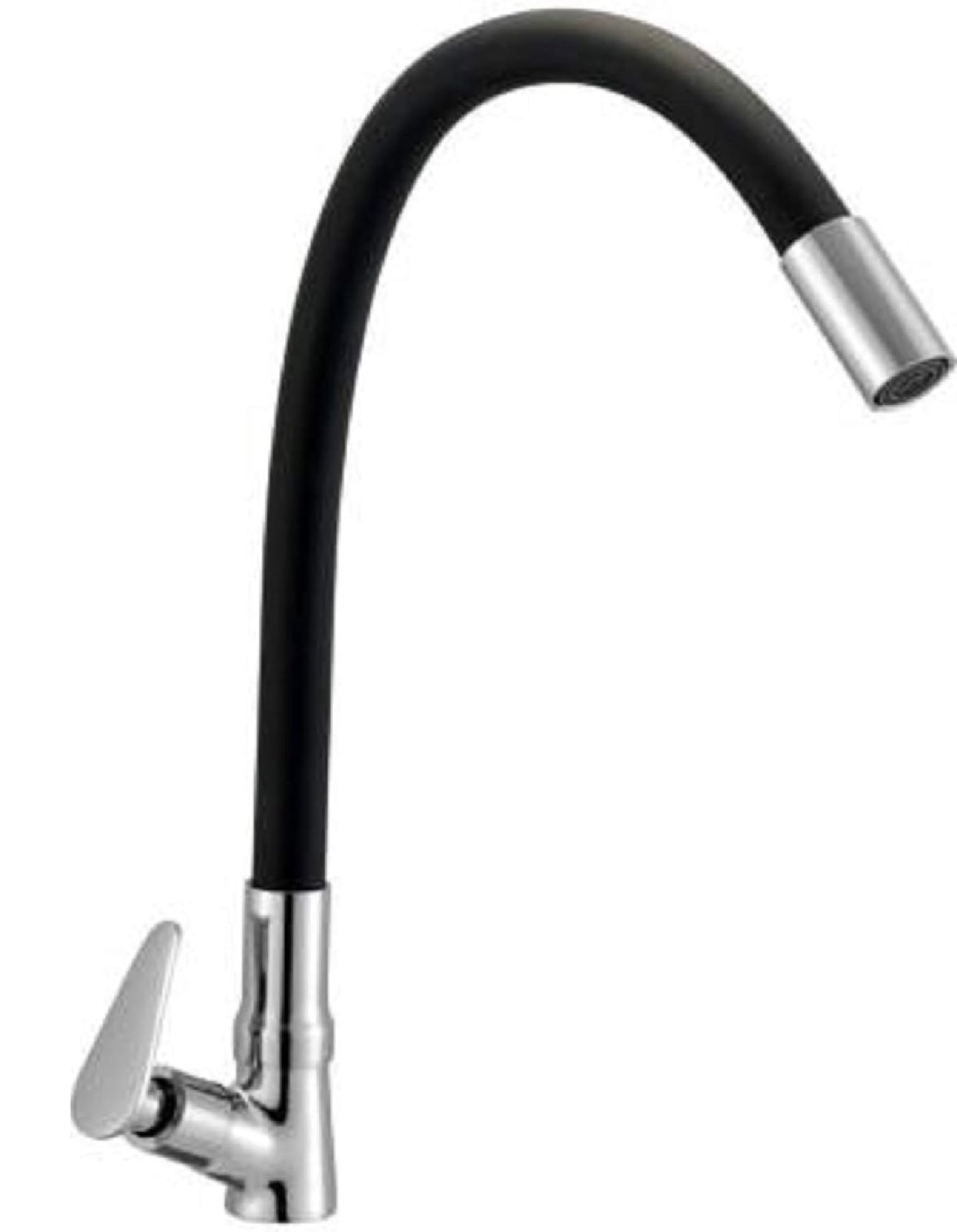 Jagger JAG176 Brass Table Top Flexible Swan Neck Tap for Bathroom Wash Basin, Black Flexible with 360 Degree Rotating Spout Chrome Finish (with Teflon Tape and Flange) (PAN [ Single Flow ]) (B0D4ZJZYV6) Amazon Price History, Amazon Price Tracker