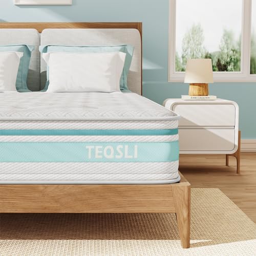 TeQsli King Mattress 10inch Hybrid Mattress Memory Foam