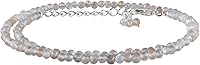 Vista 38 de Collar de choker de piedras preciosas naturales ZEMBIENCE, cuentas redondas facetas, joyería bañada en plata, cristales curativos, cumpleaños, hecha
