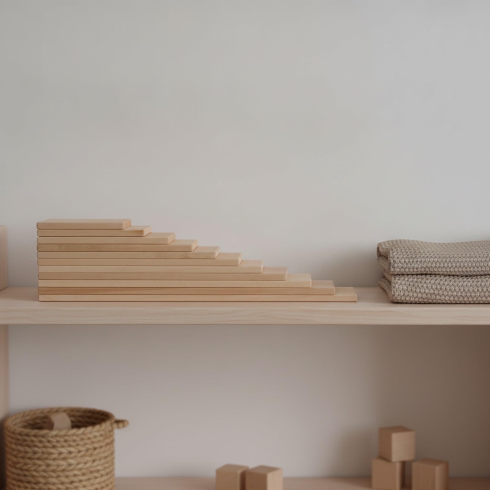 Gioco di Impilamento in Legno Sicuro Sviluppo Motorio, Educativo, Giocattolo, per Asilo, Scuola Infanzia, Neonati, Legno Naturale