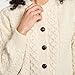 Aran Woollen Mills Achill Women's Irish Cable Knit Aran Cardigan, 100% Merino Wool, Made in Ireland, Cream, Large