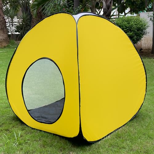 Image of Play House Foldable One Side Round Tent House for Kids Lightweight and Portable |Foldable Tent House for Kids Activity Indoor Outdoor |Play Tent House for Multi Purpose| Play Tent House (Yellow-2)