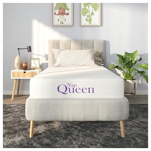 NapQueen 8 Inch Bamboo Charcoal Twin Size Medium Firm Memory Foam Mattress, Bed in a Box