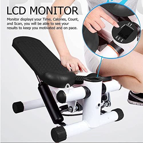 Cardio Fitness Mute Mini Stepper Stair Stepper Exercise Multi-Function Indoor Sports Equipment with Resistance Bands and Twisting Action 8 51a+o 0zU6L