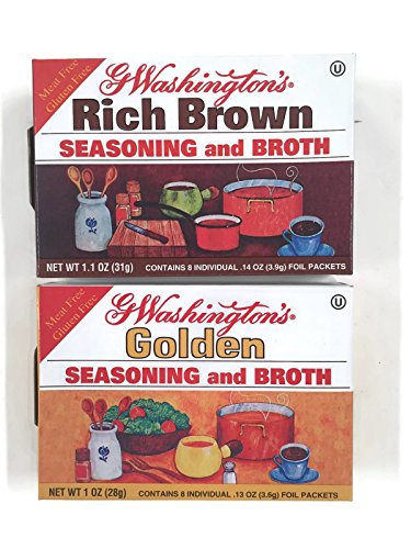 G Washington's Seasoning and Broth, Golden & Rich Brown Variety Set [1 Box of Each]