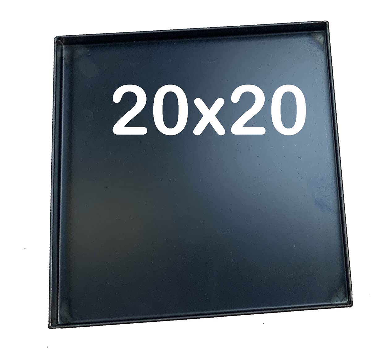 Teglia forno 20x20x2 Cm, 2 pezzi Ferro Blu bordi dritti per pizza professionale Spessore teglie 8/10 Pizza alta idratazione ideale per professionisti della pizza focaccia