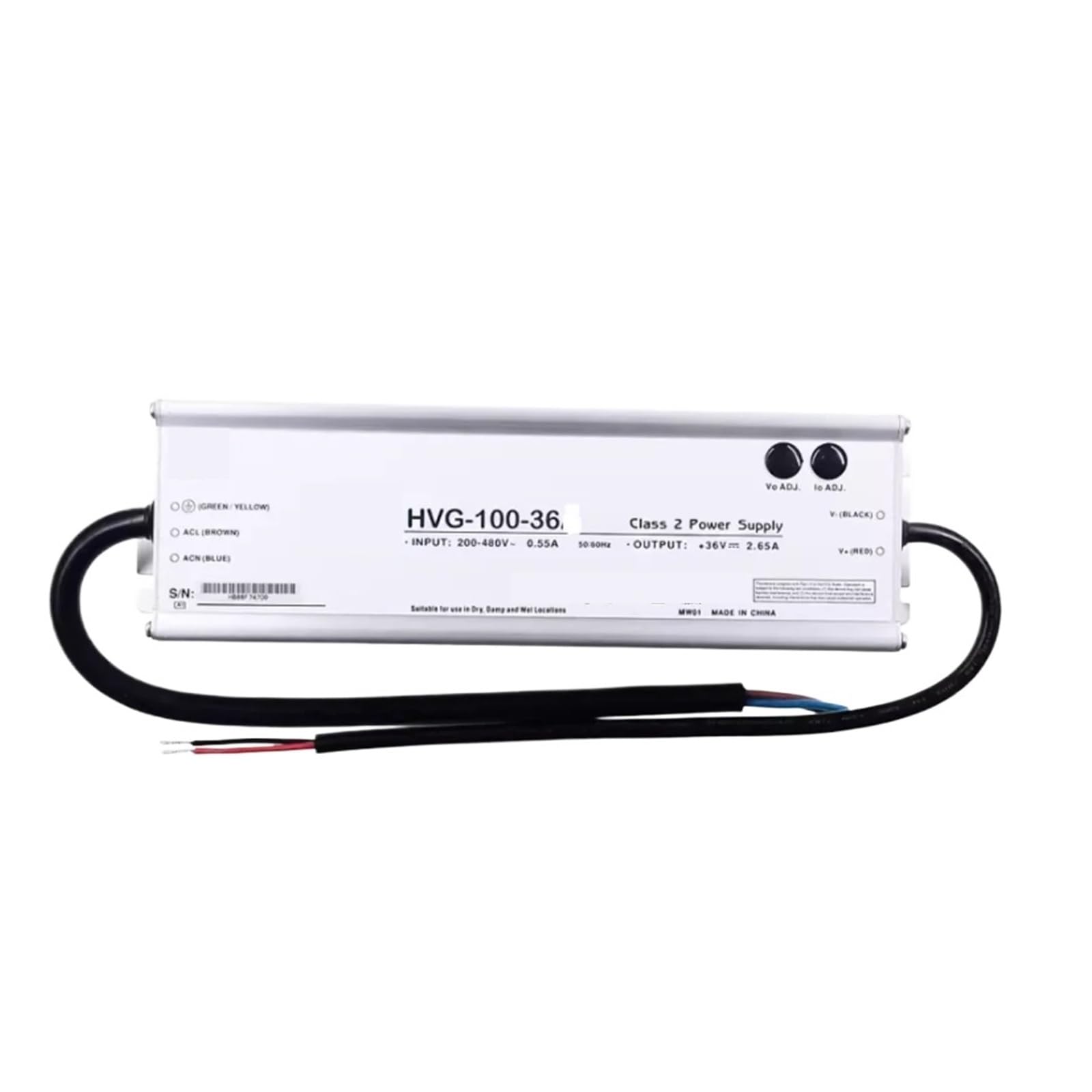 RBYRLDSTY 100W Driver Waterproof Power Supply HVG-100 12V 15V 20V 24V 30V 36V 42V 48V 54V(HVG-100-15A)
