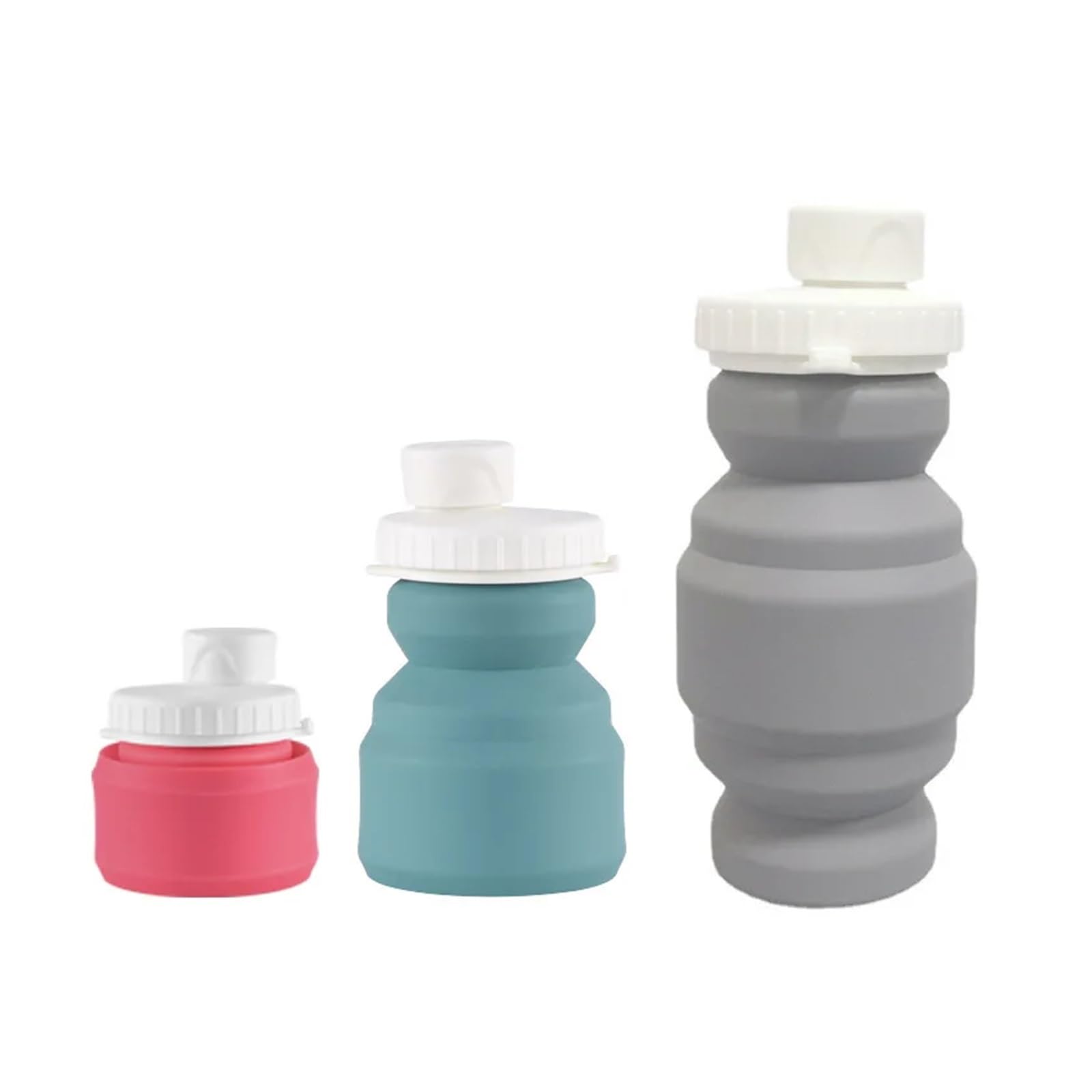 Faltbarer handlicher Becher aus Silikon, Mini-Trinkbecher, gerader Becher, niedlicher Handbecher for den Außenbereich, teleskopischer Druckwasserbecher, tragbar Faltbare Reisetasse(Blue)