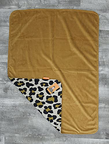 Image of Dear Baby Gear - Reversible Baby Blankets - Soft Nursery Blanket for Newborn - Toddler Blankey - Throw Blanket for Boys & Girls - Infant Blankets - 40x30 (Gold Leopard, Smooth Gold)