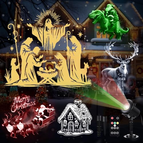 Ceenna 12 in 1 Nativity Scene Christmas Projector Lights Outdoor