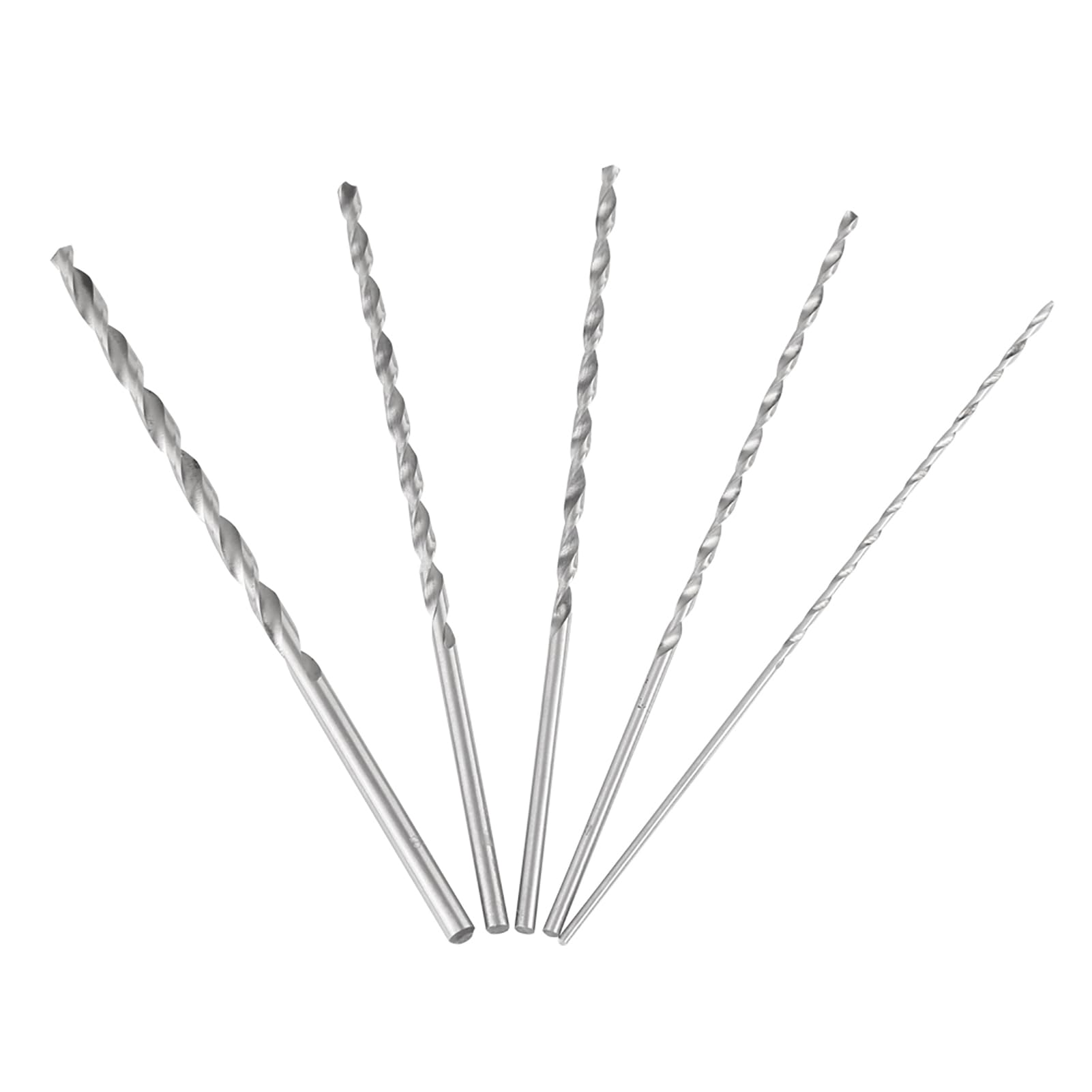 5 Pezzi Set di punte per legno, Punte Elicoidali Extra Lunghe 150mm, Set Punte Trapano con Gambo Dritto HSS Utensile Taglio per Legno, Plastica e Alluminio (Diametro 2/3/3,5/4/5mm)