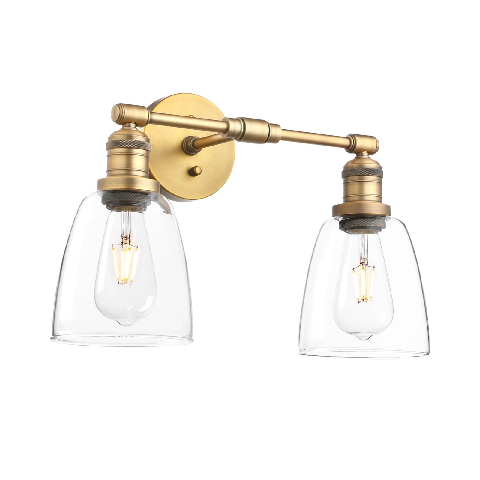 CWCQGH Wall Sconces, Industrial Wall Lights Fitting with Oval Glass Shade 2 Lights Retro Light Fixtures for Bedroom Vanity Mirror,C