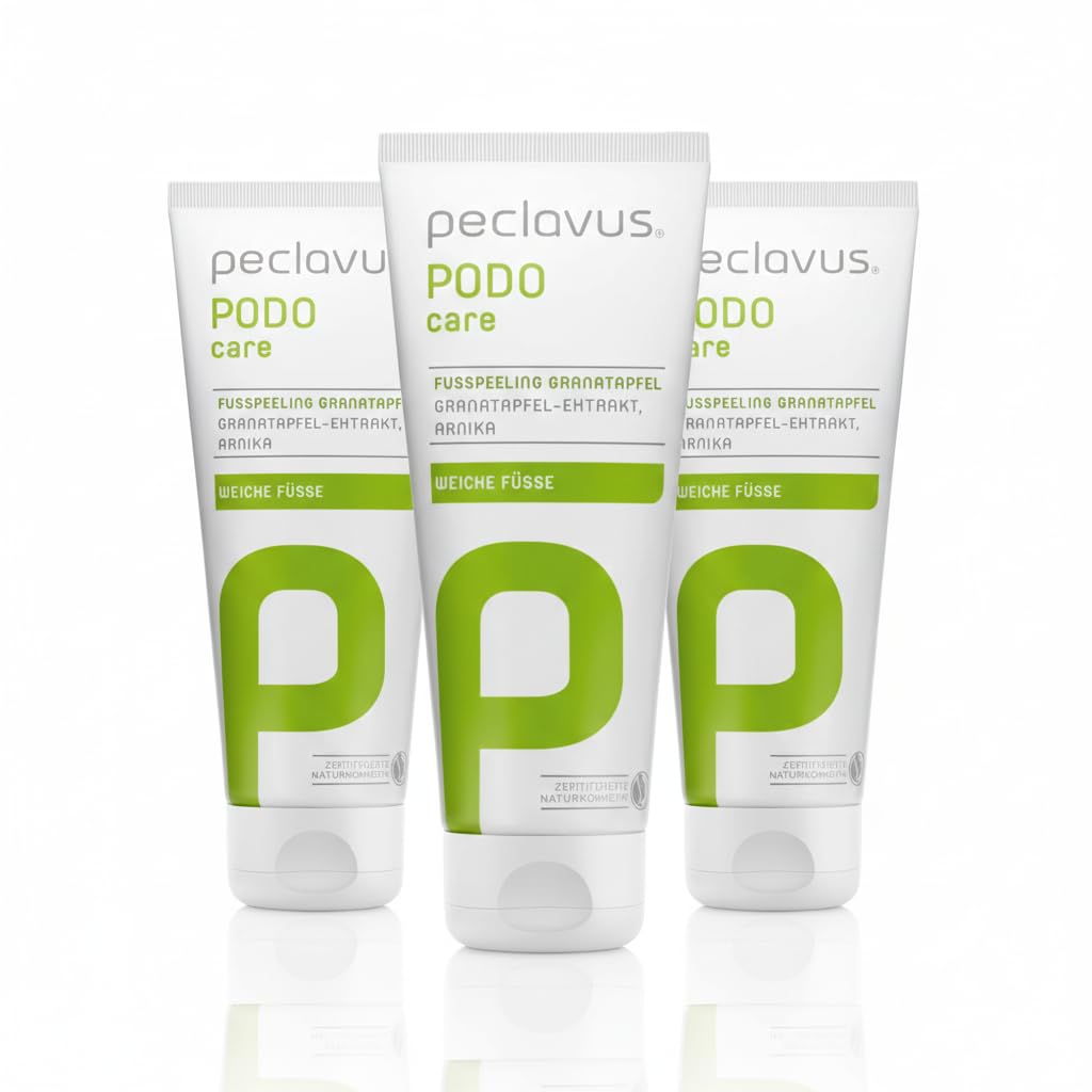 Podocare Fußpeeling Granatapfel - Sanftes Peeling mit Lava-Erde für glatte Füße - Natürliche Kosmetik Vegan - 100 ml