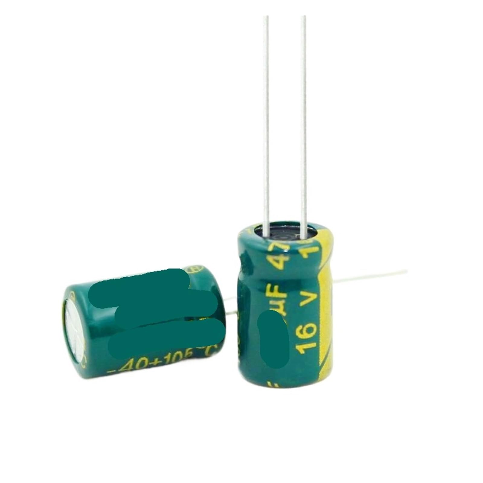 Condensadores 16V 470uF de 8x12 mm con alta tolerancia térmica para audio