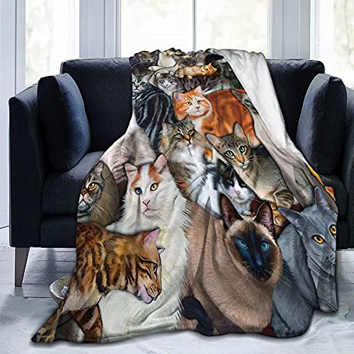 Wowusuo Cat Blanket Animal Throw Bed Blankets Cozy Lightweight Soft Bedding For Sofa And Bed Office Travel 80X60 Inches #TOP1