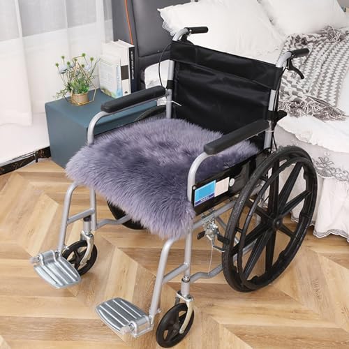 Cojín para silla de ruedas: funda de asiento de invierno de forro polar de lana suave para mayor comodidad en sillas de ruedas, coches o en casa