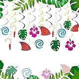 JeVenis Glittery Moana Birthday Decoration Moana Party Supplies Moana Party Hanging Swirl Decoration Hawaiian Birthday Decoration