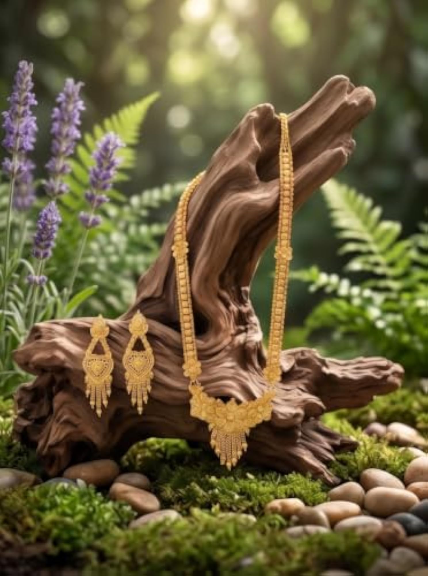Women's Blossoming Gold Necklace Set