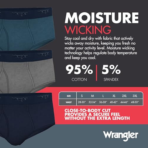 Wrangler Soft Flex Cotton Briefs Mens Underwear for Men - Pack of 6 Mens Briefs3