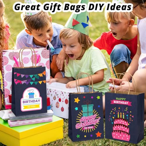 Image of RanGit Bhumi Gift Bag (Blue)- 50pcs 8x10x4 in Small Paper Bags for Corporate event, Party Favor Goodie Bag, Craft Paper Return Gifting Covers I Disposable Recyclable (Small- Blue, Pack of 50)