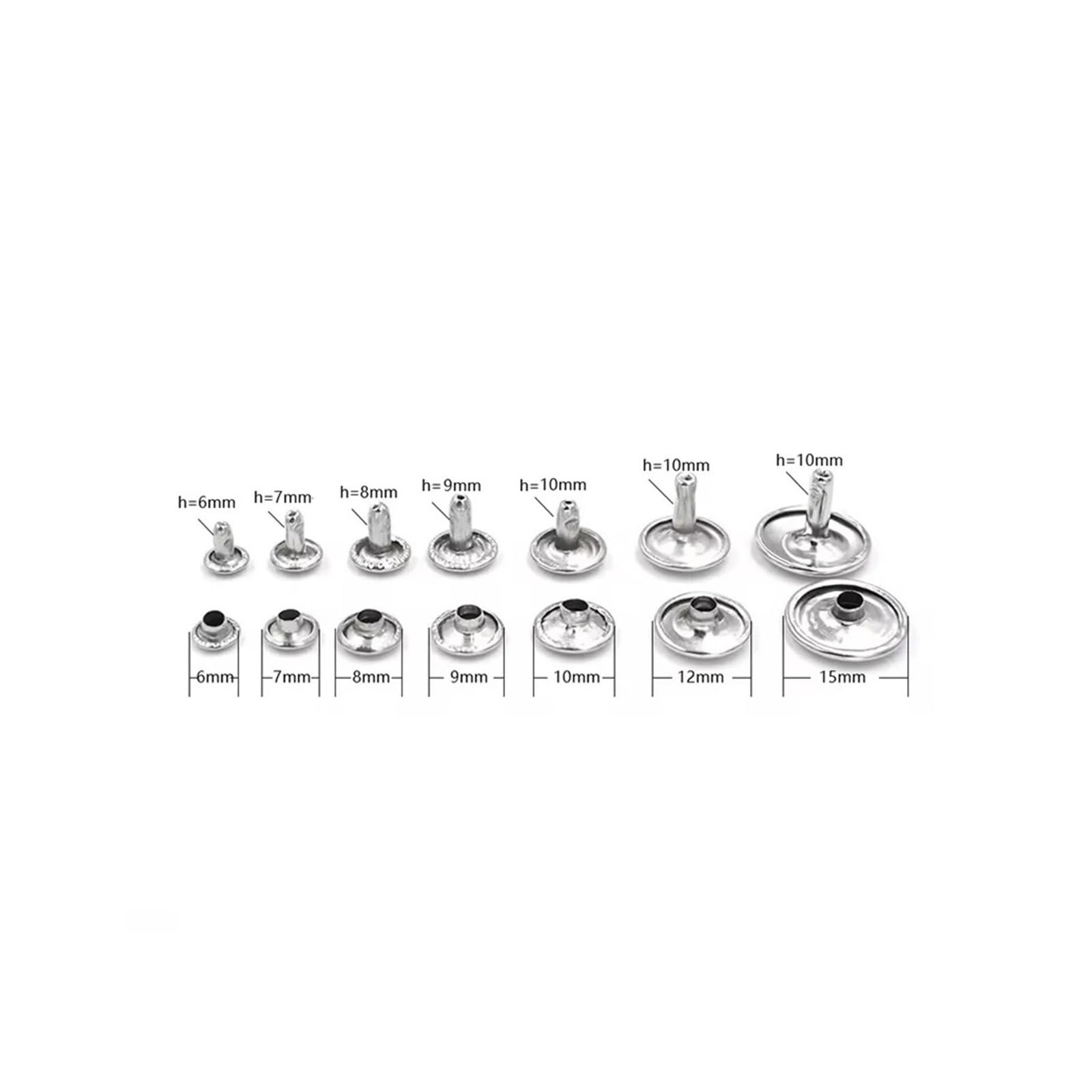 Snap Fasteners Botón Die Herramientas de instalación remaches doble cara | Máquina de botones, molde especial (12 mm), troquel for máquina de cierre a presión(500 sets-01,12 mm)
