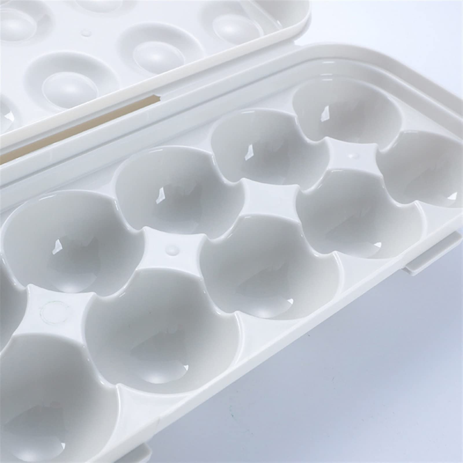 Cesta para Huevos Bandeja portahuevos Tipo a presión Cocina apilable Recipiente de Almacenamiento de Huevos antirotura con Tapa para refrigerador (1)