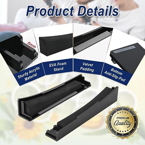 Image of Horizontal Stand Holder - Horizontal Base Stand Compatible with PS5 Disc & Digital Edition, Acrylic Desk Rack Desktop Console Support for PS5 Console Storage & Accessories Organizer (Solid Black)