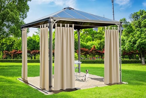 Tenda Gazebo Tenda da Sole per Balcone Veranda Tende da Esterno Ombreggiante Resistente Lavabile Misura 160x270 cm Colore Beige (2 pezzi)