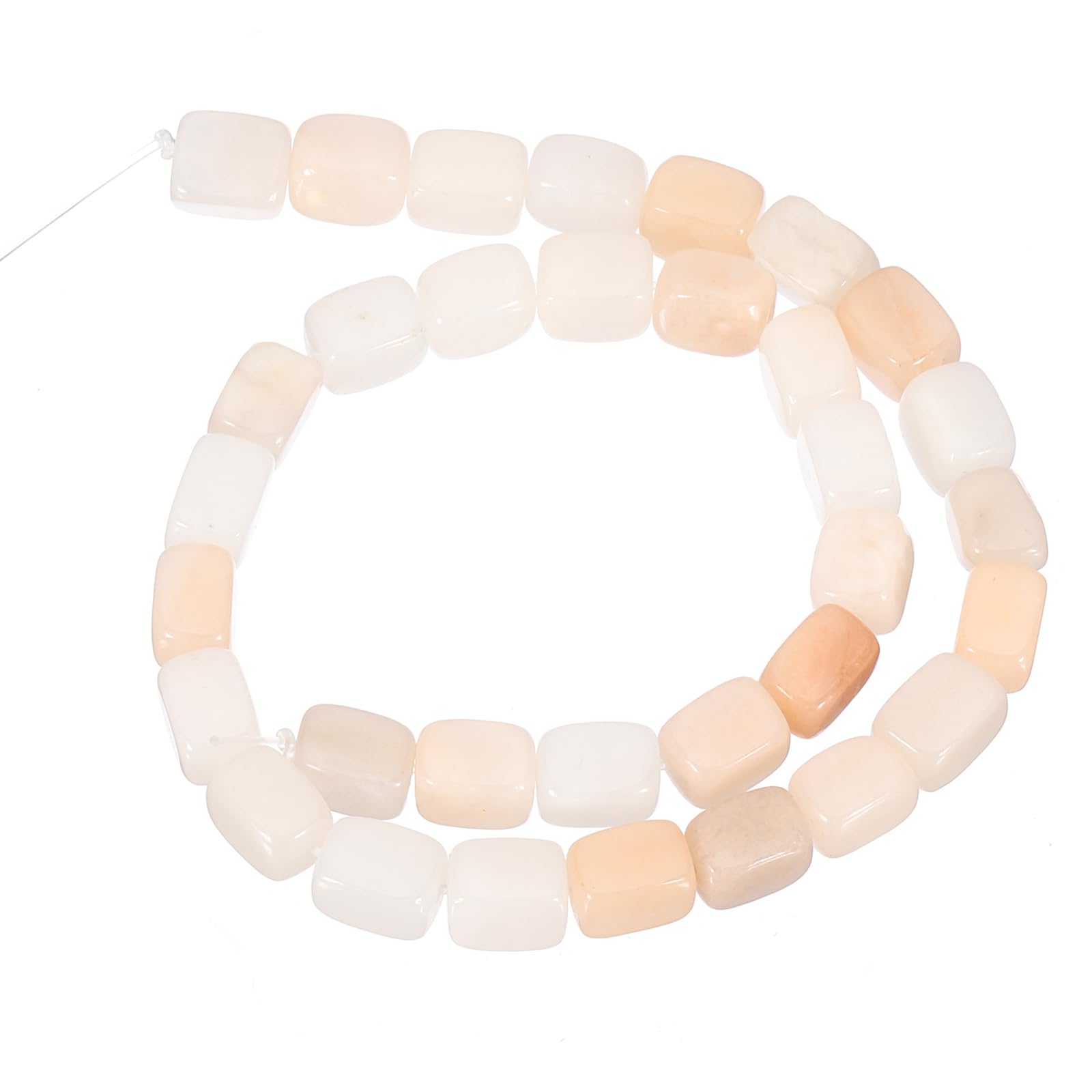 PATIKIL 12x8mm Natural Stone Gemstone Beads for Jewelry Making 1 Strand 15"/38cm Cuboid Loose Spacer Beads Crystal Agate Beads for Bracelet Necklace DIY Art Craft Apricot - Image 4