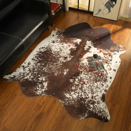 Tapete Decorativo Estilo Cuero de Vaca 4.6 x 5.2ft miniatura 1