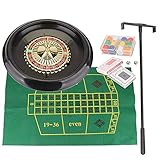 Trintion Luxury Roulette Wheel Game Set - 16" Complete With Felt Rake, Playing Cloth, Balls, Chips, Playing Cards