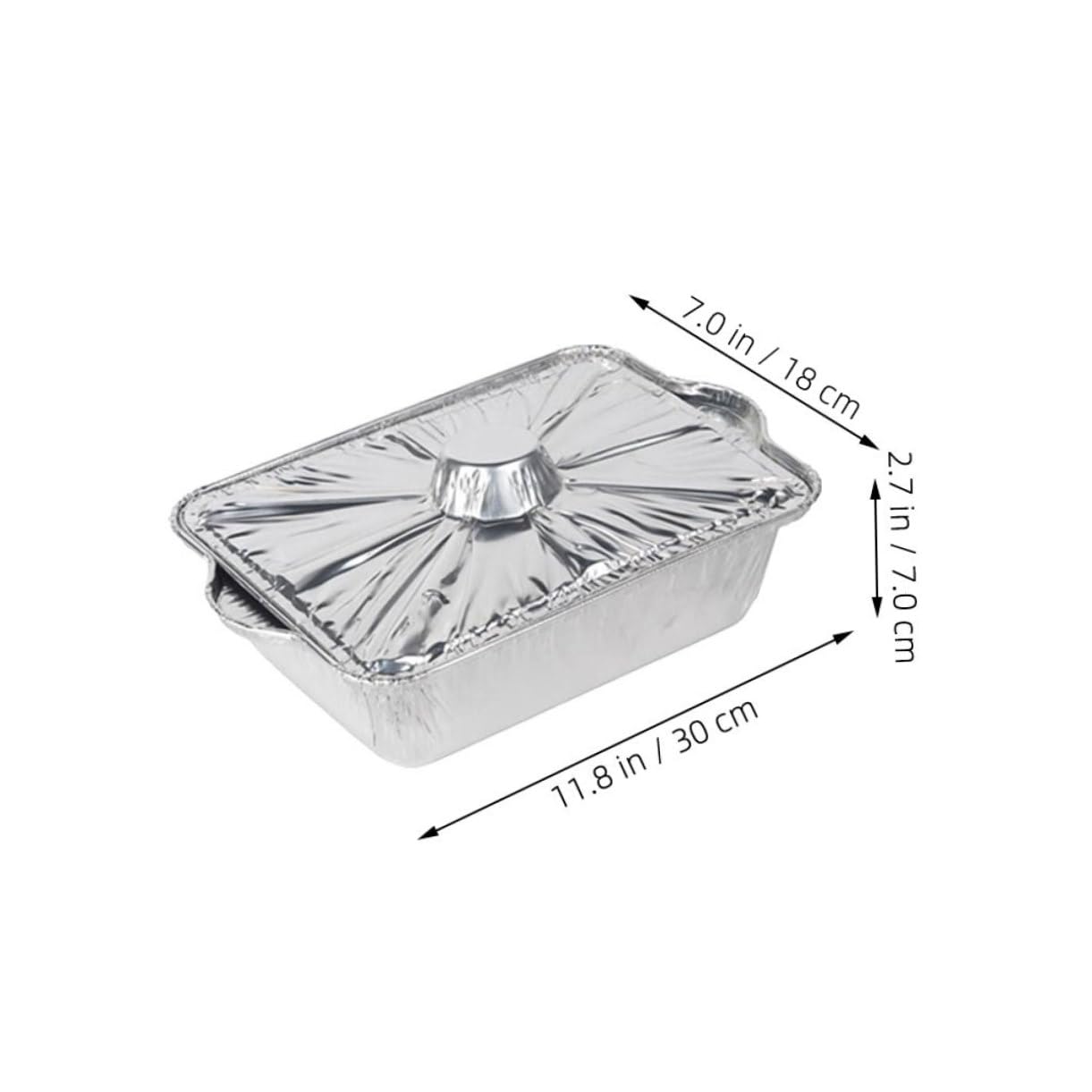 CIYODO 3pcs Tinfoil Pots Lightweight Aluminum Food Containers for Outdoor Camping Rectangle Bbq Heating for Food Storage and Meal Prep