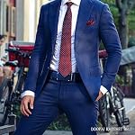 DOOPAI Leather Ratchet Belts for Men Automatic Belts Men Blue With Easier Slide Buckle,Belt Waist: 34 inch to 42 inch Adjustable