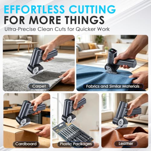 Cordless Electric Scissors Rechargeable, Smart Display Cardboard Box Cutter - image 6
