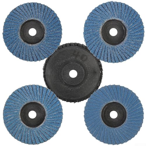 Bulevisiter 8 dischi piatti lamellari da 7,6 cm, mole abrasive per smerigliatrici angolari, materiale in corindone di zirconio, foro da 10 mm, grana 40/120#, blu, per metallo e