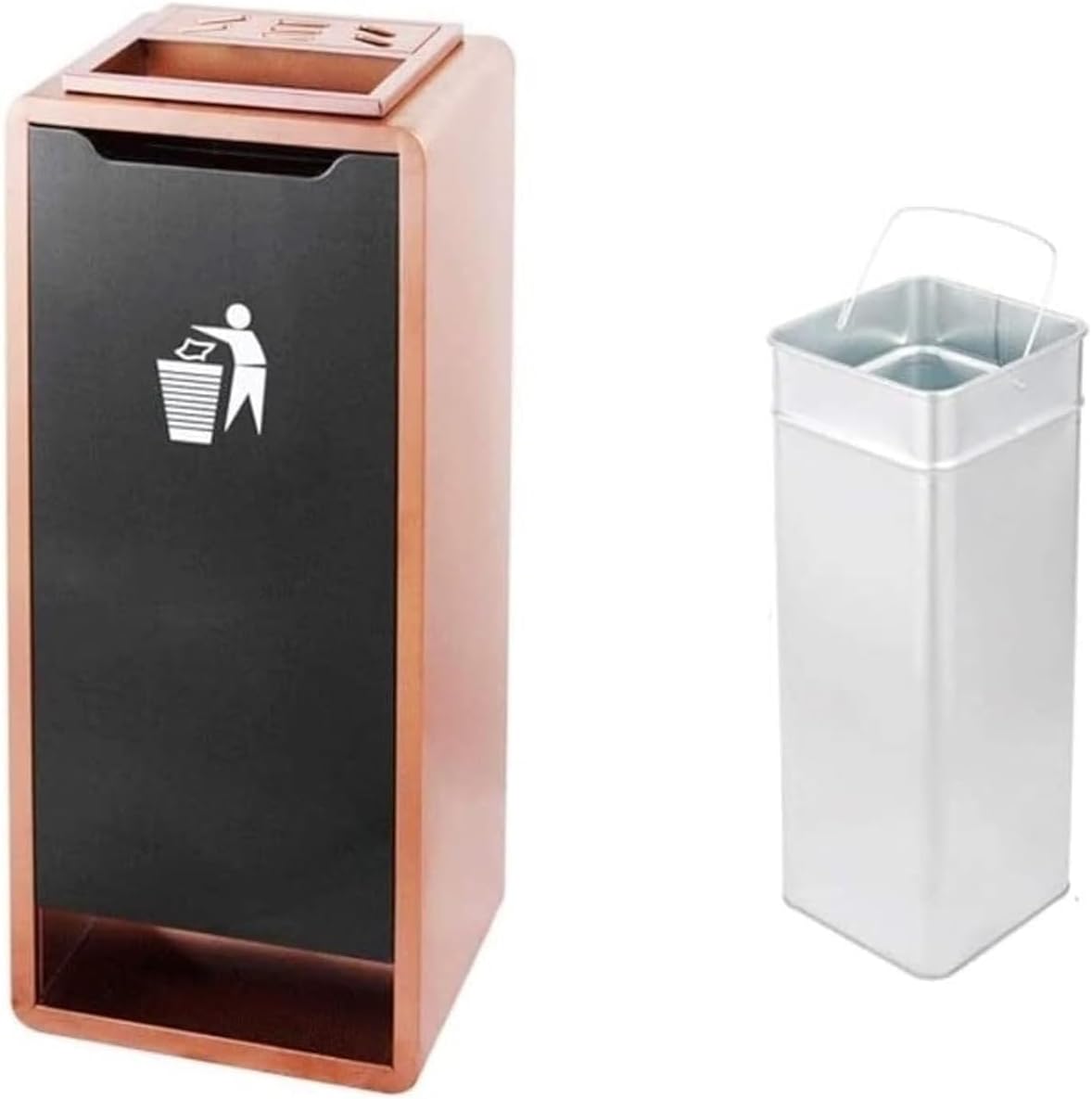 Trash Can Garbage Cans Large Gorgeous Outdoor Trash Can Vertical Ashtray Indoor Outdoor Trash Cans for Hotels(Rose Gold)