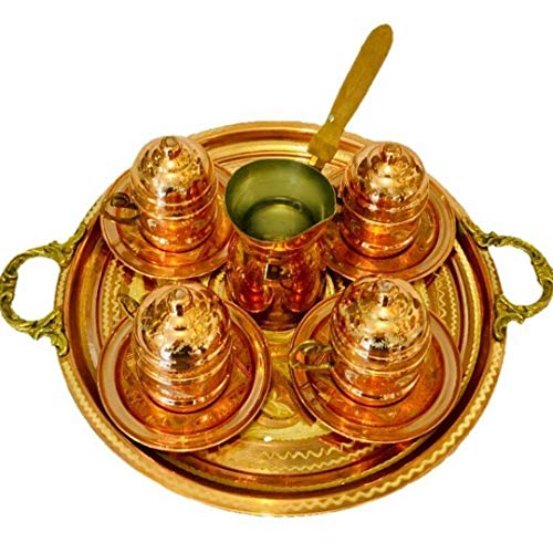 Copper Coffee & Espresso Serving Set of 4, 100 Handmade, Traditional Stylish Design