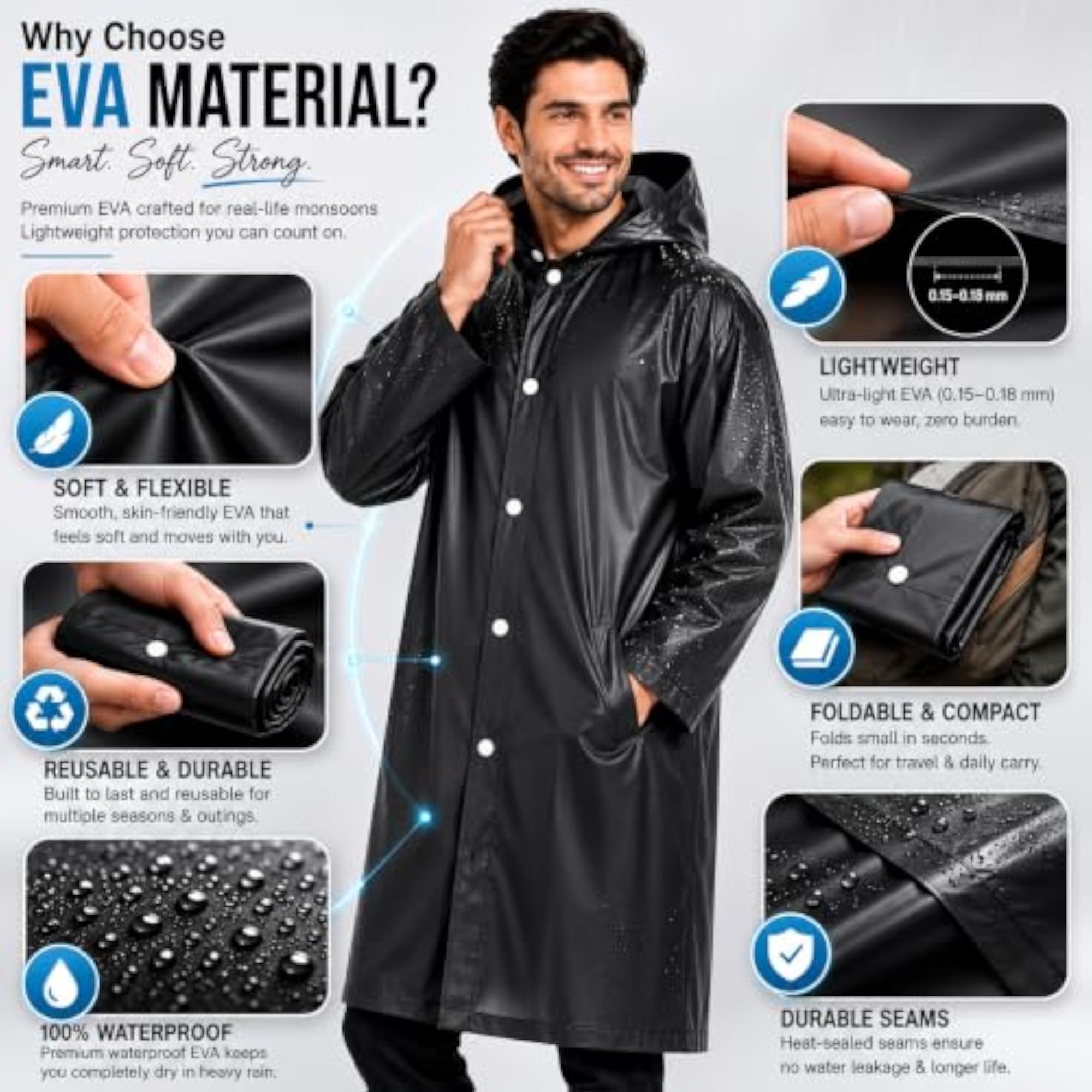 Burdy Waterproof EVA Rain Suit with Hood