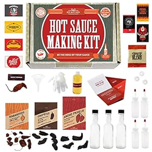 DIY Gift Kits Standard Hot Sauce Making Kit with Everything Included for DIY; Make Your Own Hot Sauce Kit for Adults…