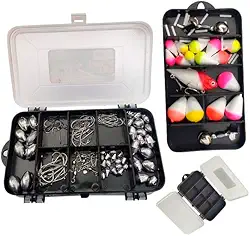 Maleta de Pesca Boias Anzois Chumbo Isca Guizo Girador Snap