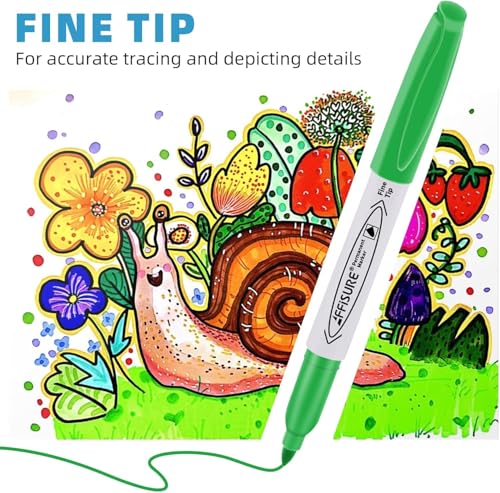 Image of Permanent Markers Assorted Colors Set, 12 Colored Markers 12 Pack, Fine Point,Works on Wood, Plastic, Metal, and More, for Adults, Artist, Teacher, Kids