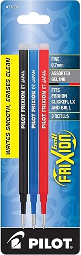 Miniatura 2 de Pilot Recambios de tinta de gel para bolígrafo FriXion de tinta de gel borrable, punta fina, tinta surtida, paquete de 9 (77335)