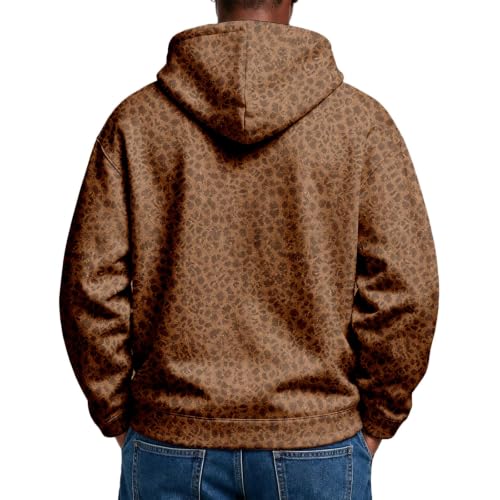 Fleece Hoodie Men Oversized Leopard Print Hoodie Big and Tall Y2k Hoodies - image 2
