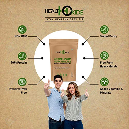Image of HealthOxide Soya Protein Isolate 90% - Unflavored (1kg) | 100% Plant-Based Vegan Protein Powder | Dairy-Free, Gluten-Free & Lactose-Free | Rich in Amino Acids, Vitamins & Minerals | Supports Muscle Growth, Recovery & Cholesterol Control