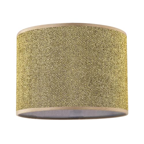 Modern and Designer Mini Diamond Gold Glitter Fabric Lamp Shade 25cm Diameter | for Table or Ceiling Pendant by Happy Homewares